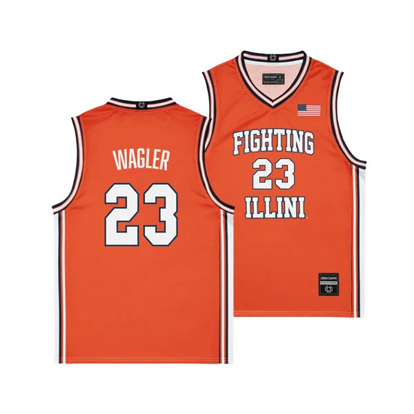 Illinois Fighting Illini #23 Keaton Wagler Nike Orange Basketball Retro Jersey