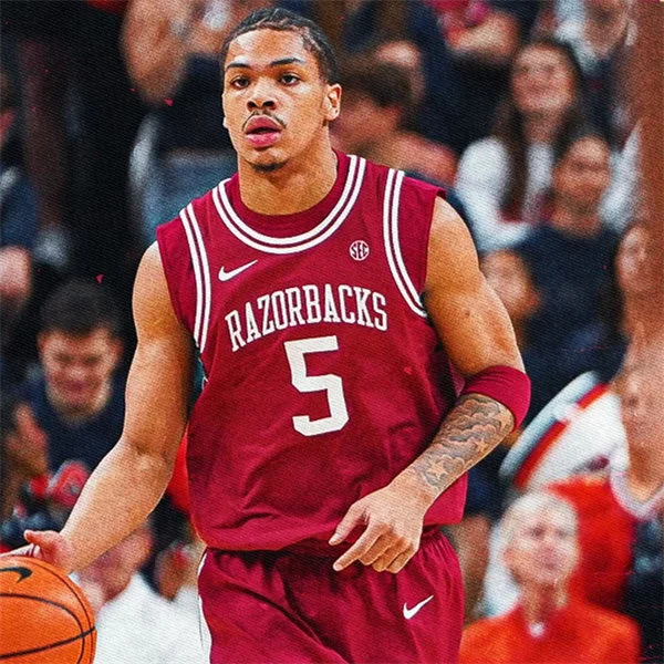 Arkansas Razorbacks #5 Darius Acuff Jr. Cardinal College Basketball Retro Jersey