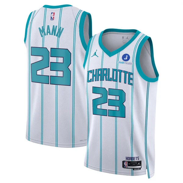 Men's Charlotte Hornets #23 Tre Mann White Association Edition Swingman Jersey