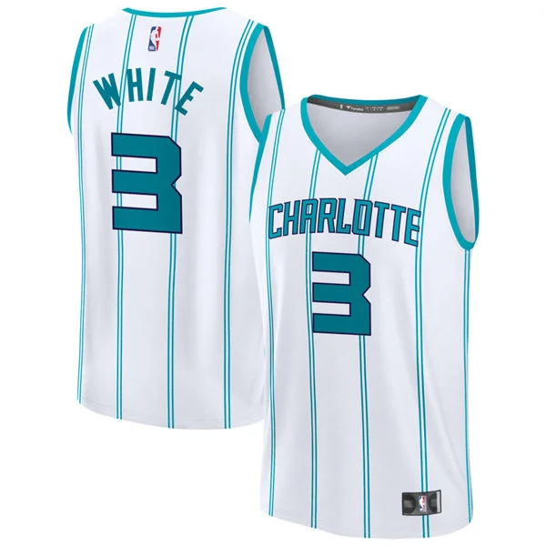 Men's Charlotte Hornets #3 Coby White White Association Edition Swingman Jersey