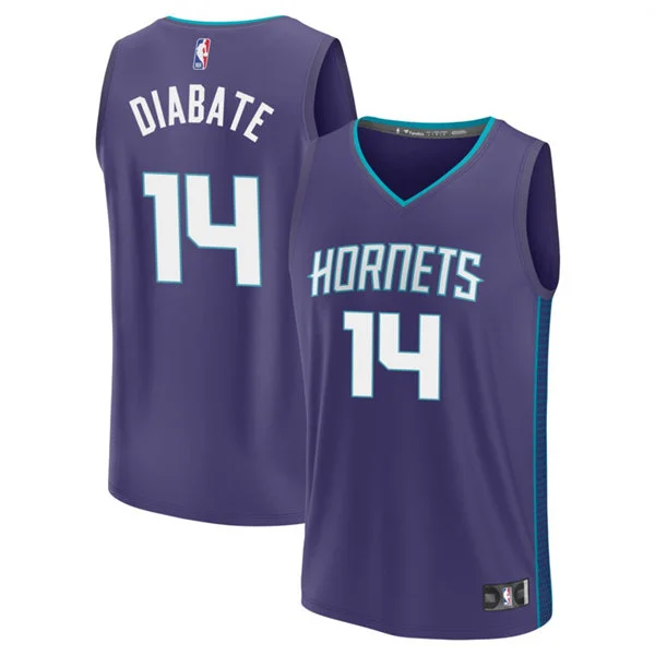 Men's Charlotte Hornets #14 Moussa Diabate Purple Statement Edition Swingman Jersey