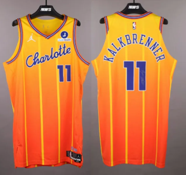 Men's Charlotte Hornets #11 Ryan Kalkbrenner Orange 2025-26 City Edition Swingman Jersey