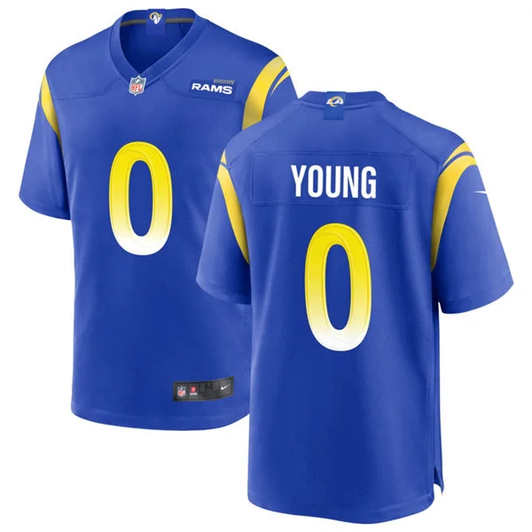 Mens Los Angeles Rams #0 Byron Young Nike Royal Vapor Vapor F.U.S.E. Limited Jersey
