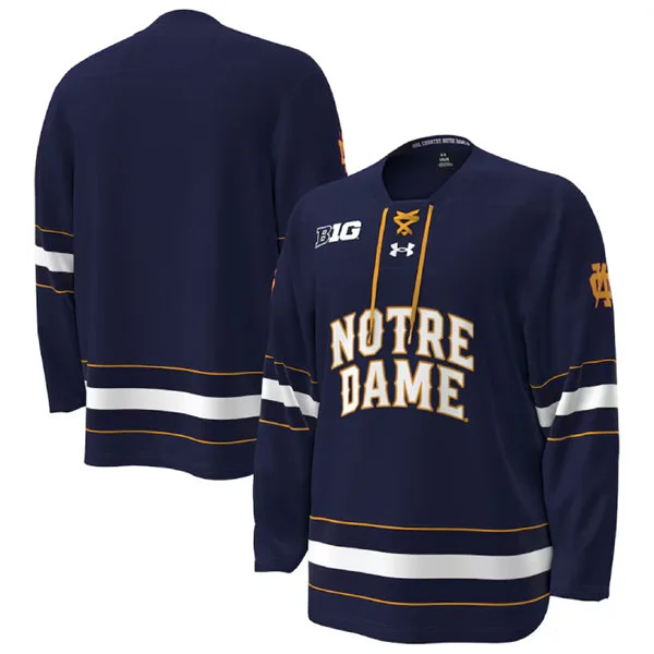 Notre Dame Fighting Irish Custom 2026 Navy Hockey Game Jersey