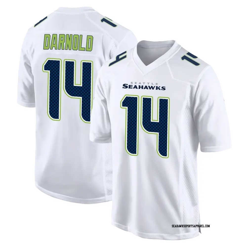 Mens Seattle Seahawks #14 Sam Darnold Nike White Tundra Fashion Game Jersey