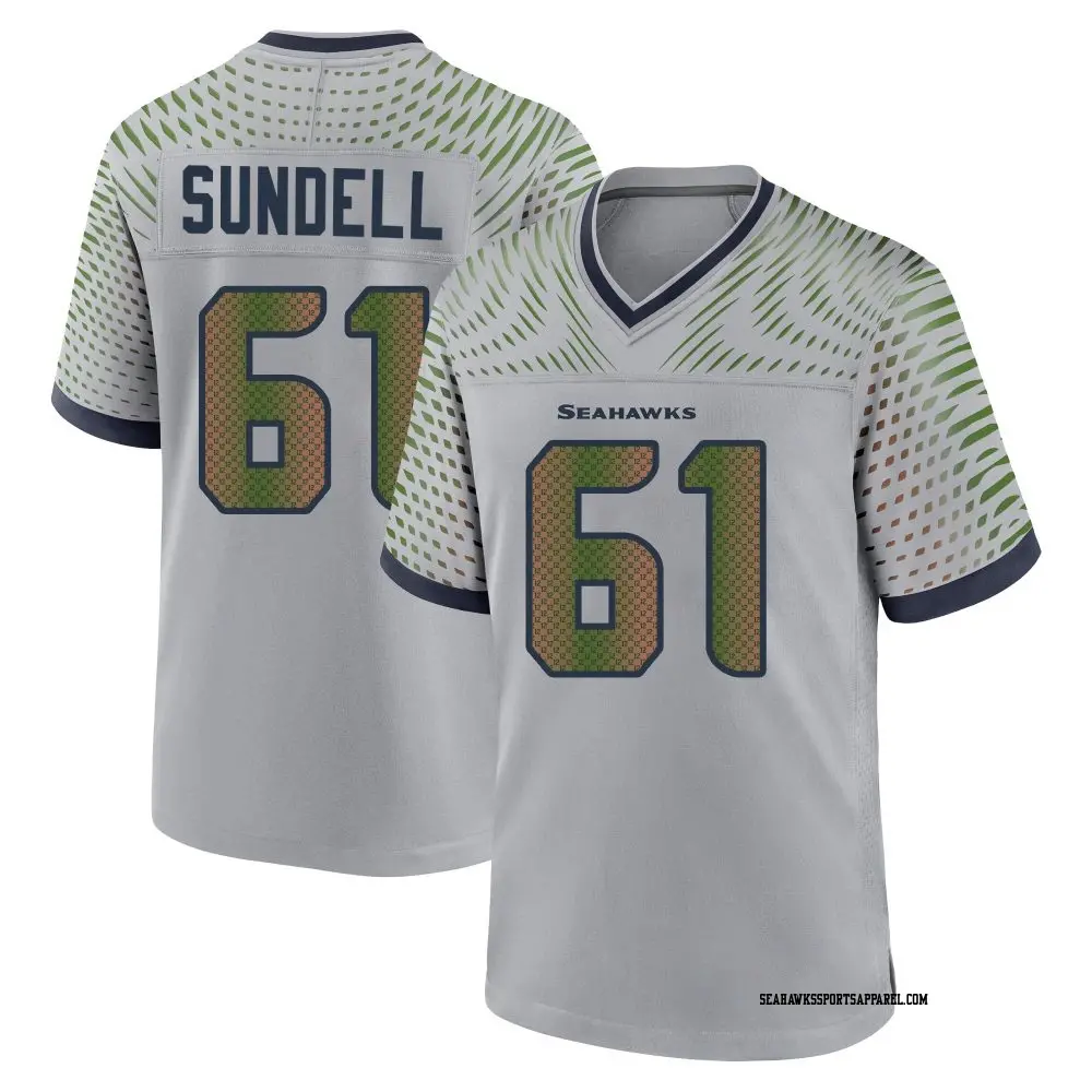 Men's Seattle Seahawks #61 Jalen Sundell Nike Vapor F.U.S.E. Limited Soundwaves Rivalry Series Jersey
