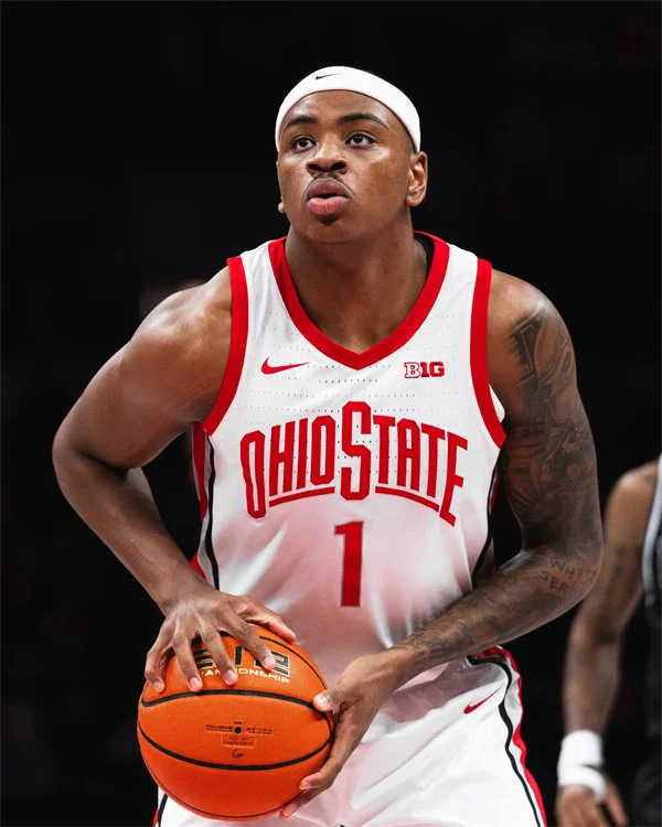 Ohio State Buckeyes #1 Amare Bynum Nike 2026 White Basketball Game Jersey