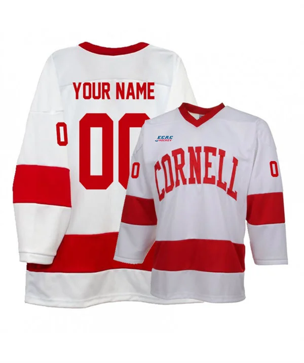 Cornell Big Red Custom 2026 CCM Hockey Game Jersey White 