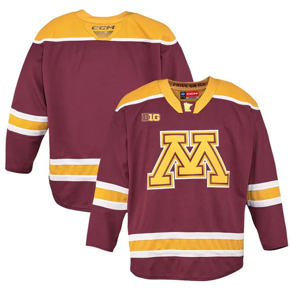 Minnesota Golden Gophers Custom 2025 CCM Maroon Hockey Game Jersey