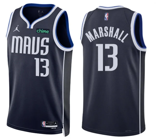 Mens Dallas Mavericks #13 Naji Marshall Navy Statement Edition Swingman Jersey
