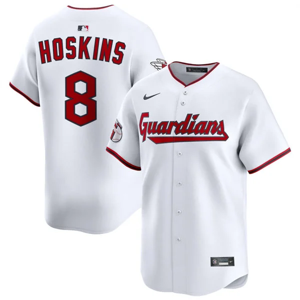Mens Cleveland Guardians #8 Rhys Hoskins Nike White Home Limited Jersey