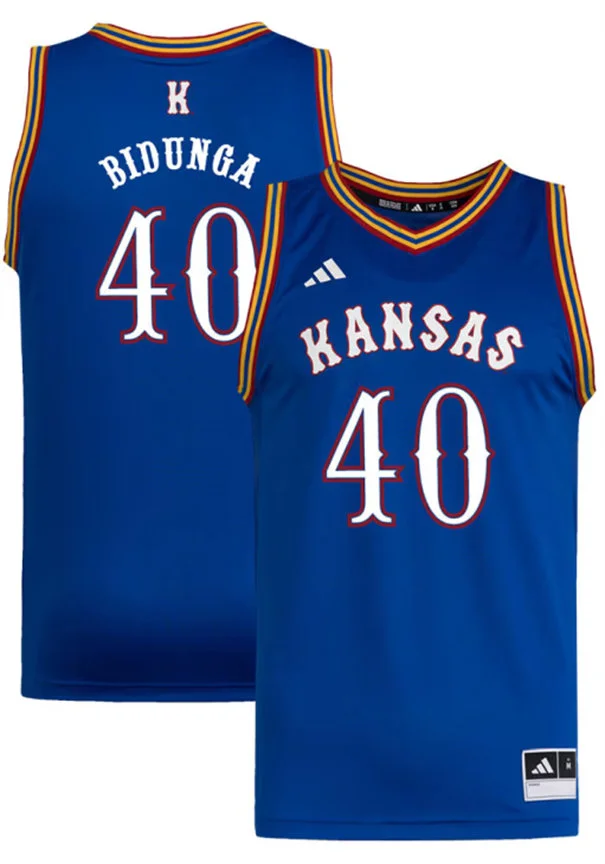 Kansas Jayhawks #40 Flory Bidunga 2026 Royal Basketball Retro Jersey