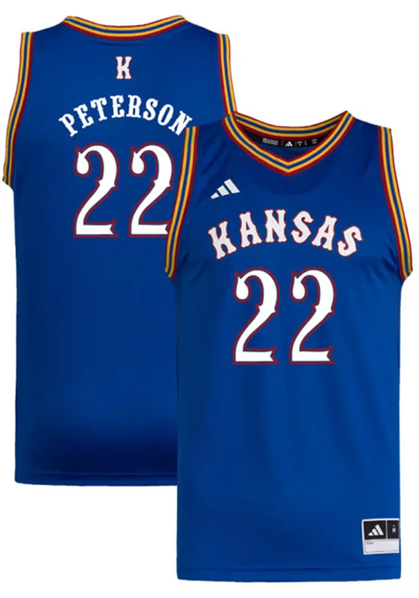 Kansas Jayhawks #22 Darryn Peterson 2026 Royal Basketball Retro Jersey