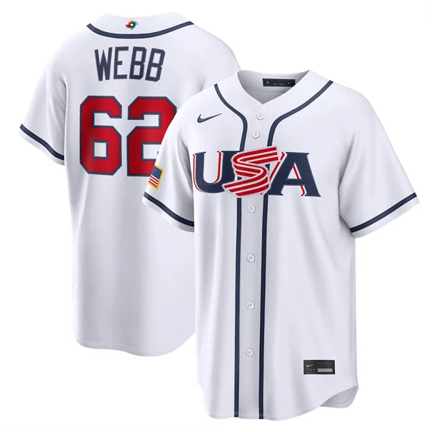 USA #62 Logan Webb Nike White 2026 World Baseball Classic Limited Jersey