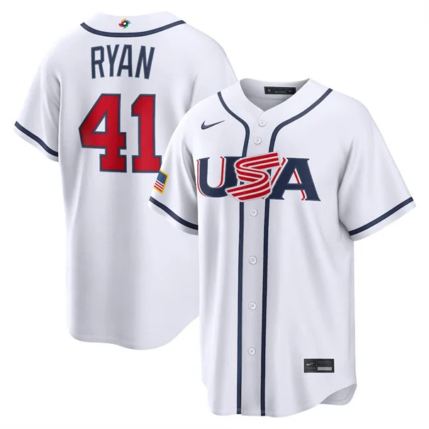 USA #41 Joe Ryan Nike White 2026 World Baseball Classic Limited Jersey