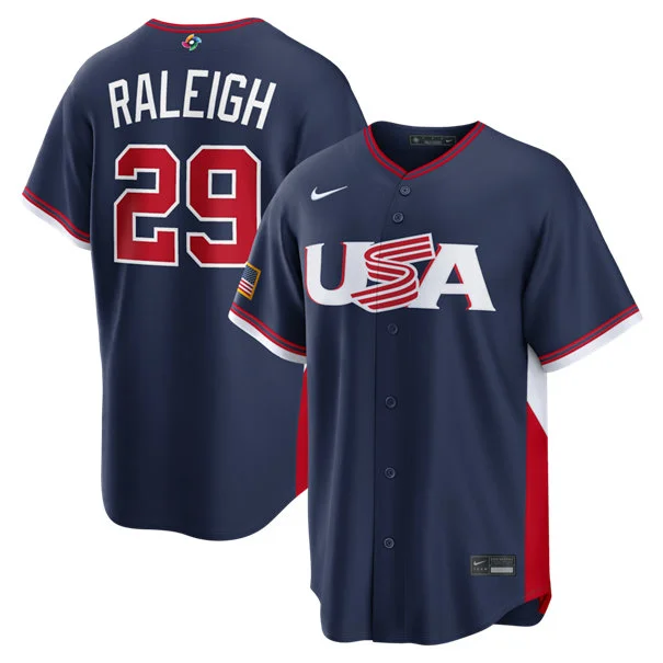 USA #29 Cal Raleigh Nike Navy 2026 World Baseball Classic Limited Jersey