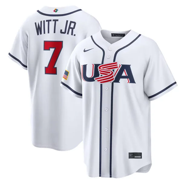 USA #7 Bobby Witt Jr. Nike White 2026 World Baseball Classic Limited Jersey