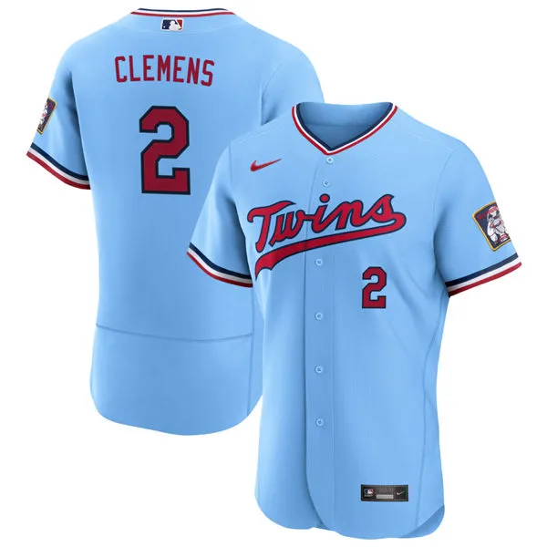 Mens Minnesota Twins #2 Kody Clemens Nike Powder Blue Alternate Vapor Limited Jersey