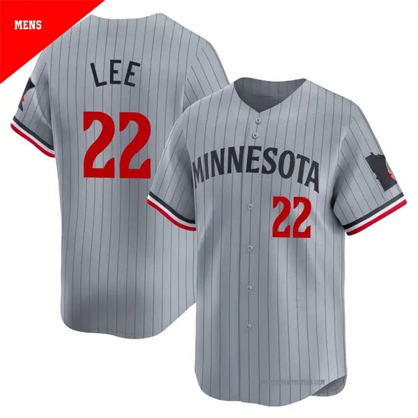 Mens Minnesota Twins #23 Royce Lewis Nike Gray Pinstripe Vapor Limited Jersey