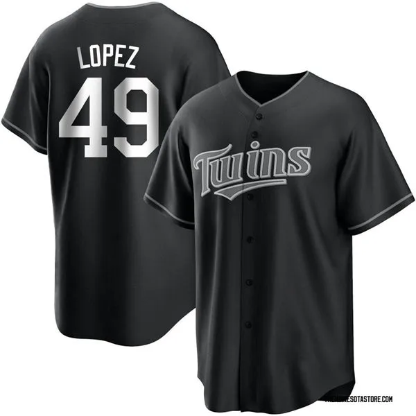 Mens Minnesota Twins #49 Pablo Lopez Nike Black Collection Jersey