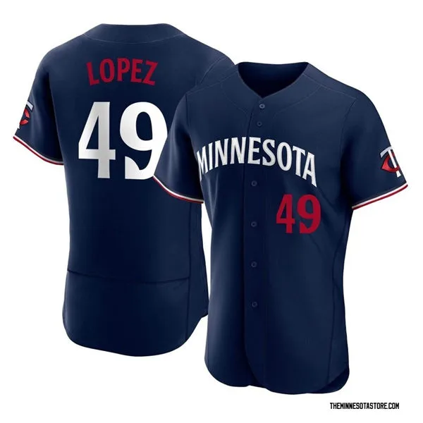 Mens Minnesota Twins #49 Pablo Lopez Nike Navy Alternate Vapor Limited Jersey