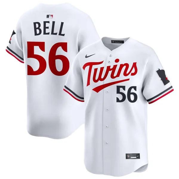Mens Minnesota Twins #56 Josh Bell Nike Home White Limited Jersey