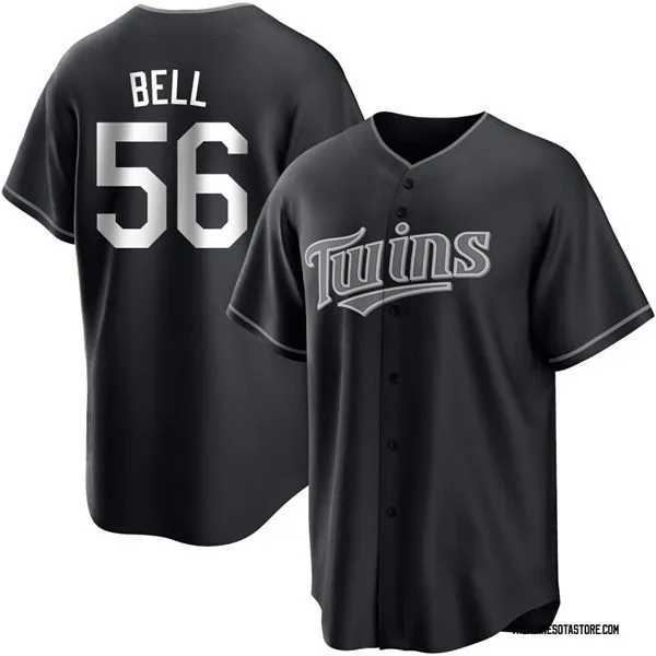 Mens Minnesota Twins #56 Josh Bell Nike Black Collection Jersey