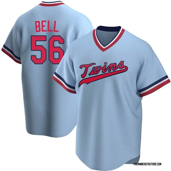 Mens Minnesota Twins #56 Josh Bell Nike Light Blue Throwback Cooperstown Collection Limited Jersey