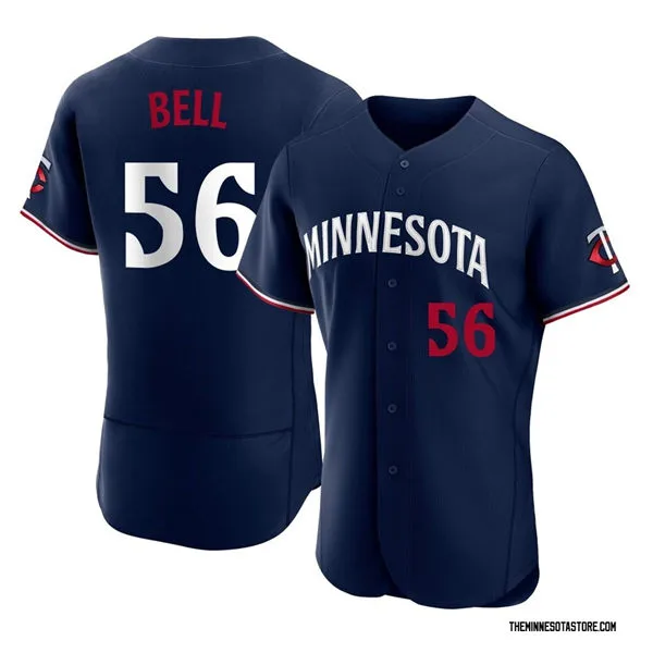Mens Minnesota Twins #56 Josh Bell Nike Navy Alternate Vapor Limited Jersey