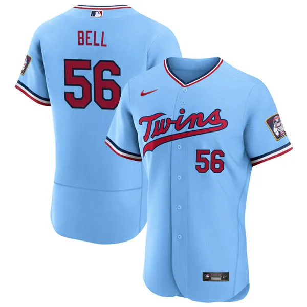 Mens Minnesota Twins #56 Josh Bell Nike Powder Blue Alternate Vapor Limited Jersey
