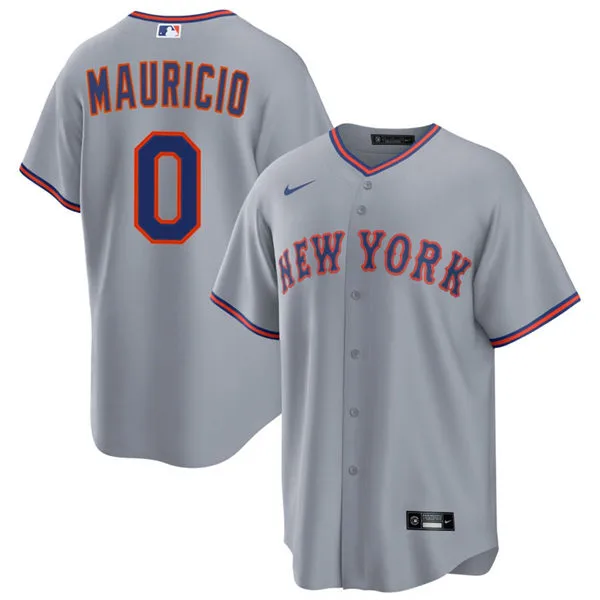 Mens New York Mets #0 Ronny Mauricio Nike 2026 Gray Road Limited Jersey