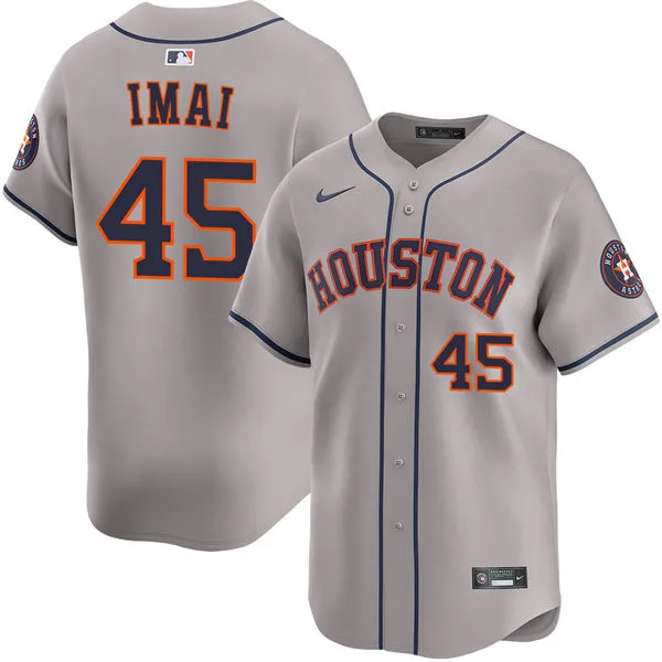 Mens Houston Astros #45 Tatsuya Imai Nike Gray Road Limited Jersey