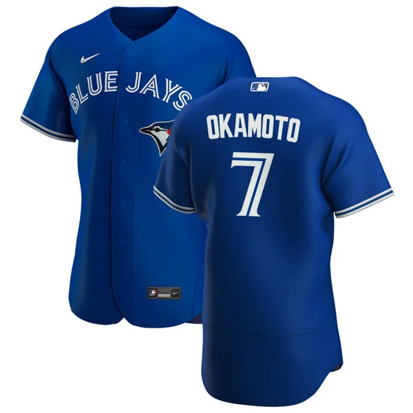 Mens Toronto Blue Jays #7 Kazuma Okamoto Nike Royal Alternate Flex Base Jersey