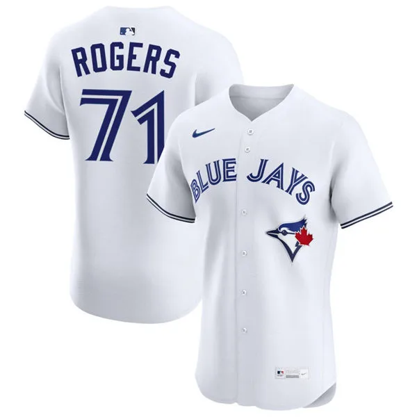 Mens Toronto Blue Jays #71 Tyler Rogers Nike White Home Flex Base Jersey