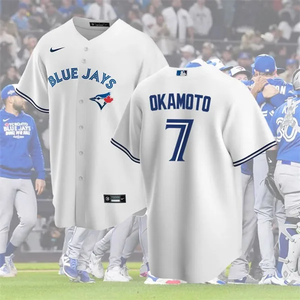 Mens Toronto Blue Jays #7 Kazuma Okamoto Nike White Home Limited Jersey
