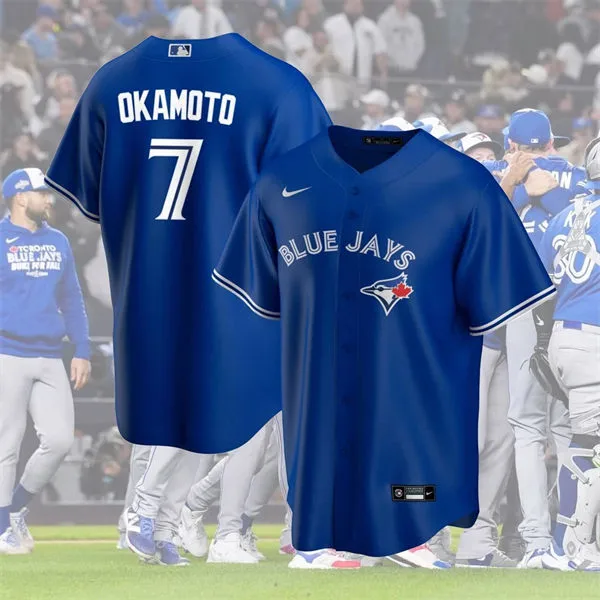 Mens Toronto Blue Jays #7 Kazuma Okamoto Nike Royal Alternate Limited Jersey
