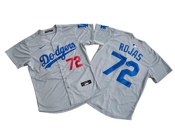 Mens Los Angeles Dodgers #72 Miguel Rojas Nike Gray Road Limited Jersey
