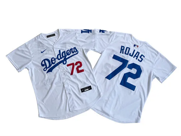 Mens Los Angeles Dodgers #72 Miguel Rojas Nike White Home Limited Jersey