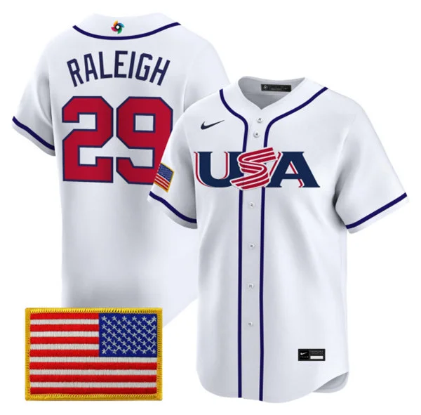Team USA #29 Cal Raleigh Nike White 2026 World Baseball Classic Limited Jersey