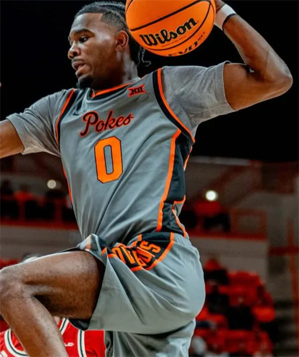 Oklahoma State Cowboys #0 Jaylen Curry Nike Gray Pokes Script Hoops Jerseys