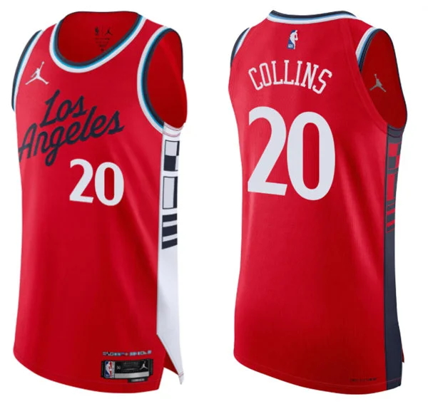 Mens LA Clippers #20 John Collins Red Statement Edition Swingman Jersey
