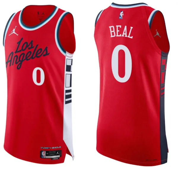 Mens LA Clippers #0 Bradley Beal  Red Statement Edition Swingman Jersey