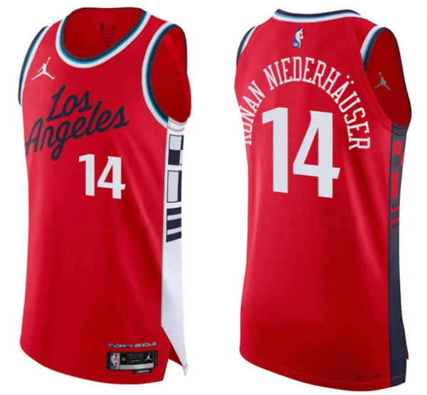 Mens LA Clippers #14 Yanic Konan Niederhauser Red Statement Edition Swingman Jersey