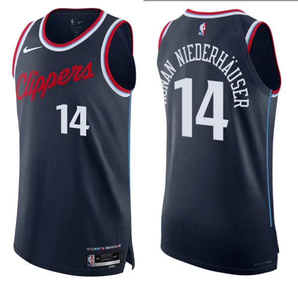 Mens LA Clippers #14 Yanic Konan Niederhauser Nike Navy Icon Edition Swingman Jersey