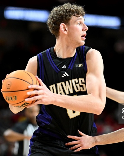 Washington Huskies #6 Hannes Steinbach 2026 Black College Basketball Game Jersey