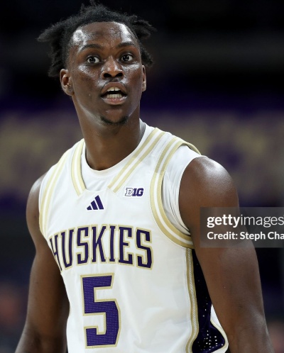 Washington Huskies #5 Zoom Diallo 2026 White College Basketball Game Jersey