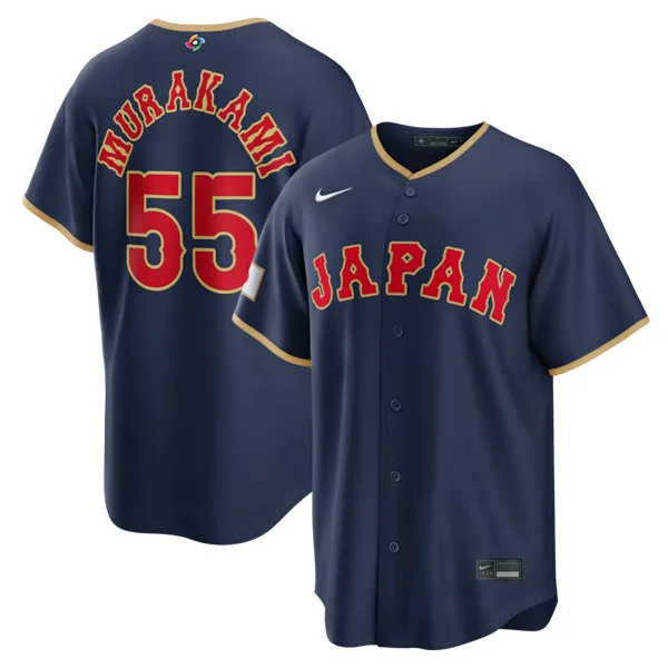 Japan Baseball #55 Munetaka Murakami Nike Navy 2026 World Baseball Classic Road Stadium Jersey
