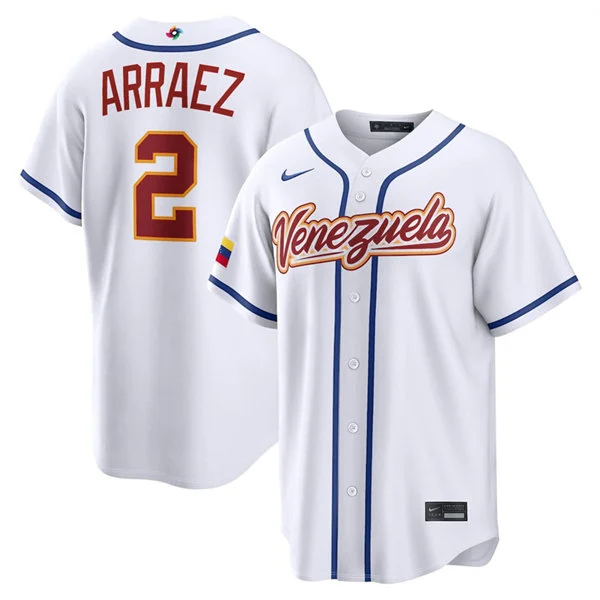 Venezuela Baseball #2 Luis Arraez Nike White 2026 World Baseball Classic Home Stadium Jersey