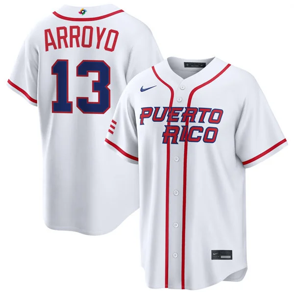Puerto Rico Baseball #13 Edwin Arroyo Nike White Home 2026 World Baseball Classic Limited Jersey