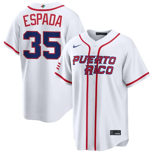 Puerto Rico Baseball #35 Jose Espada Nike White Home 2026 World Baseball Classic Limited Jersey